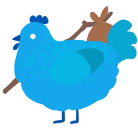 A sky and cerulean chicken with a half-lace pattern