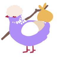 Jeeprehy, a lilac and cream chicken with a neck-speckle pattern