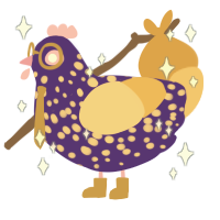 Night sky, a indigo and honey chicken with a speckle pattern