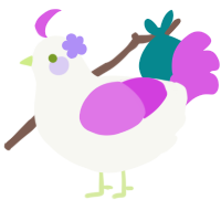 A white and orchid chicken