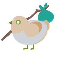 Plant Pot, a mist and beige chicken with a head pattern