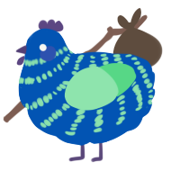 A ultramarine and spring chicken with a bar pattern