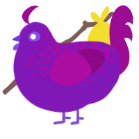 Uva, a violet and plum chicken with a half-lace pattern