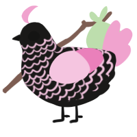 (unnamed), a sable and pink chicken with a lace pattern