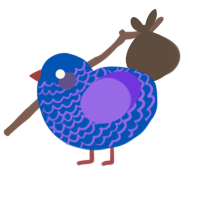 (unnamed), a ultramarine and blurple chicken with a lace pattern