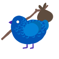 (unnamed), a ultramarine and sapphire chicken with a half-lace pattern
