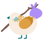 Mozzarella, a cream and orange chicken with a neck-speckle pattern