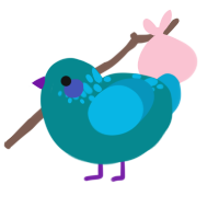 (unnamed), a teal and cerulean chicken with a neck-speckle pattern