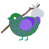 (unnamed), a viridian and blurple chicken with a lace pattern