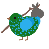 H-Base_Progress, a leaf and sky chicken with a speckle pattern