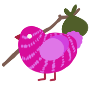 (unnamed), a fuchsia and orchid chicken with a bar pattern