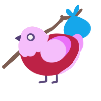 Val, a crimson and lavender chicken with a head pattern