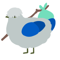 g, a silver and ultramarine chicken