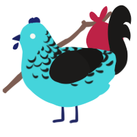Ice Coolee, a aqua and sable chicken with a half-lace pattern