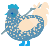 seashell, a brown and tumblr chicken with a speckle pattern