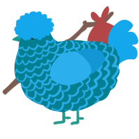 g, a sea and sky chicken with a lace pattern