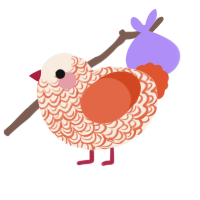 (unnamed), a cream and vermilion chicken with a double-lace pattern