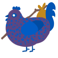 Weird XYX, a overcast and ultramarine chicken with a speckle pattern