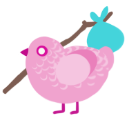 Barbie Volkswagen, a pink chicken with a half-lace pattern