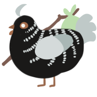 A sable and silver chicken with a half-bar pattern