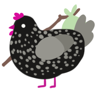 (unnamed), a sable and ash chicken with a speckle pattern