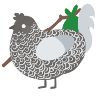 free, a grey and mist chicken with a double-lace pattern