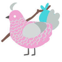 A pink and silver chicken with a lace pattern