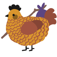 (unnamed), a orange and russet chicken with a lace pattern