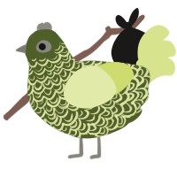 A olive and lemon chicken with a double-lace pattern