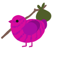 (unnamed), a fuchsia and plum chicken with a bar pattern