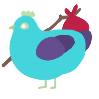 Chlorine, a aqua and overcast chicken