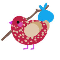 (unnamed), a crimson and beige chicken with a speckle pattern