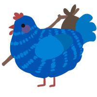 (unnamed), a ultramarine and sapphire chicken with a bar pattern