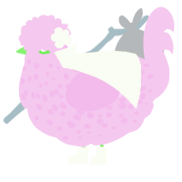 A leaf chicken with a speckle pattern
