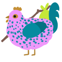 Ryzeal, a lavender and sea chicken with a speckle pattern