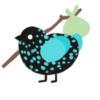 sable xyx, a sable and aqua chicken with a speckle pattern