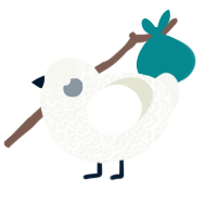 minisisi, a white chicken with a double-lace pattern