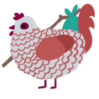 (unnamed), a mist and red chicken with a lace pattern