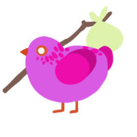 (unnamed), a orchid and fuchsia chicken with a neck-speckle pattern