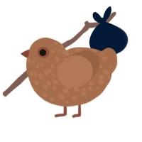 Brown, a brown chicken with a speckle pattern