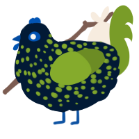 (unnamed), a tumblr and chartreuse chicken with a speckle pattern