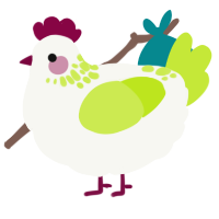 375, a white and lime chicken with a neck-speckle pattern