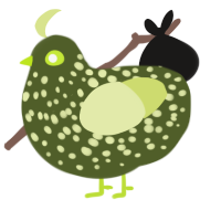 Pestilence, a olive and lemon chicken with a speckle pattern