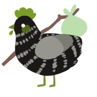 A sable and ash chicken with a bar pattern