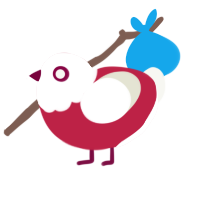 Mushroom, a crimson and white chicken with a head pattern