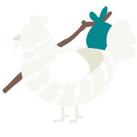 Sistinas, a white chicken with a bar pattern