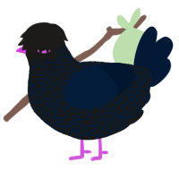 Tumblr Goth, a sable and tumblr chicken with a double-lace pattern