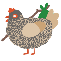 A grey and beige chicken with a double-lace pattern
