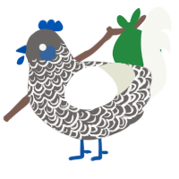 Ashutd, a grey and white chicken with a double-lace pattern
