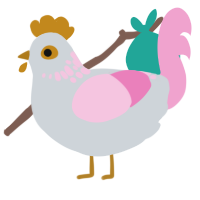 (unnamed), a mist and pink chicken with a neck-speckle pattern